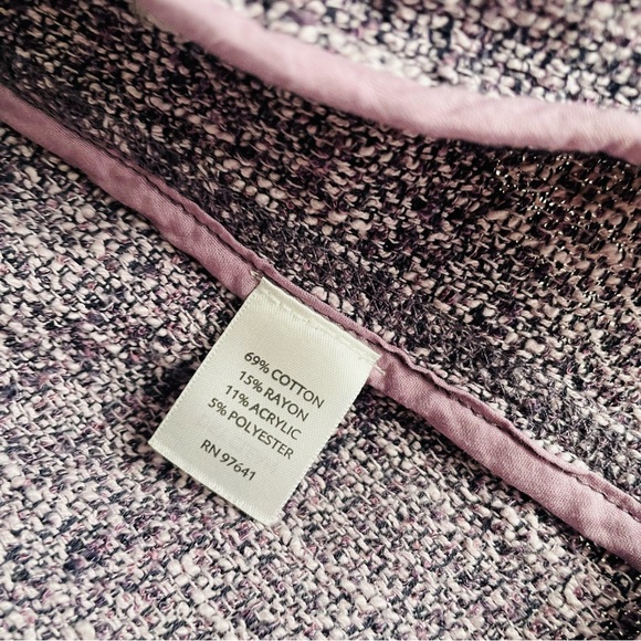 J. Jill Womens Blazer Size 8 Purple Gray Marled Knit Snap Closure Pockets - Picture 4 of 6